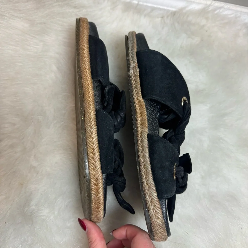 Jimmy Choo Nixon Suede Tie Espadrille Flat Slide On Sandals